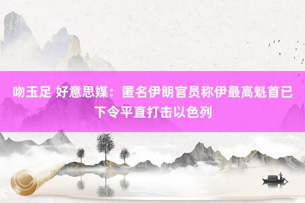 吻玉足 好意思媒：匿名伊朗官员称伊最高魁首已下令平直打击以色列