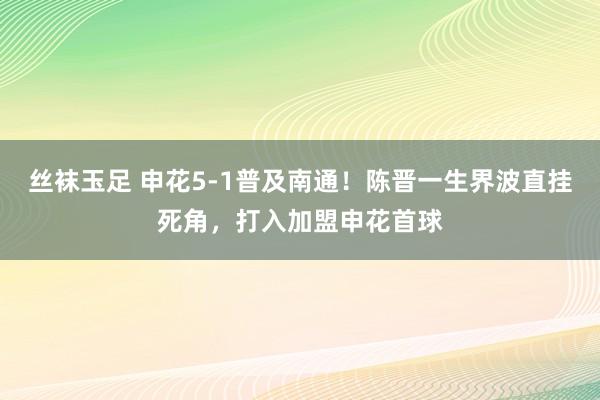 丝袜玉足 申花5-1普及南通！陈晋一生界波直挂死角，打入加盟申花首球