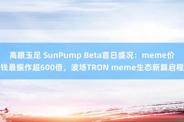 高跟玉足 SunPump Beta首日盛况：meme价钱最振作超600倍，<a href=