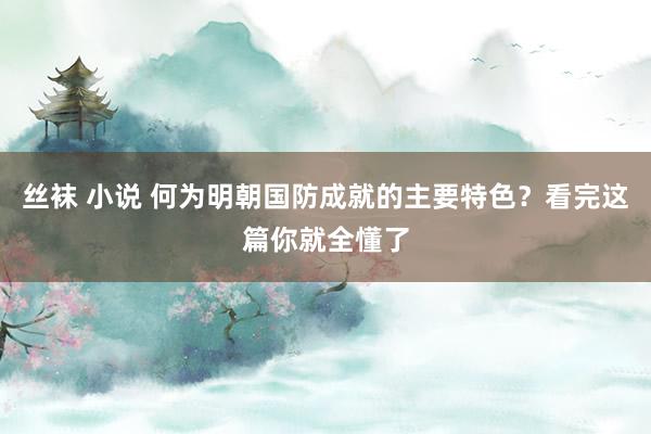 丝袜 小说 何为明朝国防成就的主要特色？看完这篇你就全懂了