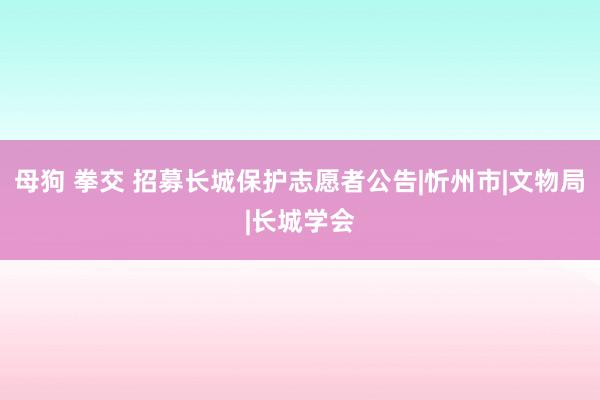 母狗 拳交 招募长城保护志愿者公告|忻州市|文物局|长城学会