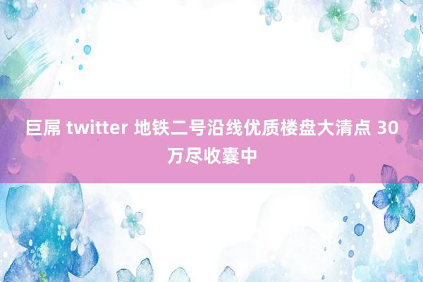 巨屌 twitter 地铁二号沿线优质楼盘大清点 30万尽收囊中